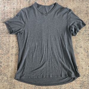 Lululemon 5 Year Basic V-Neck T-Shirt Tee Heathered Navy Code Blue Size XXL